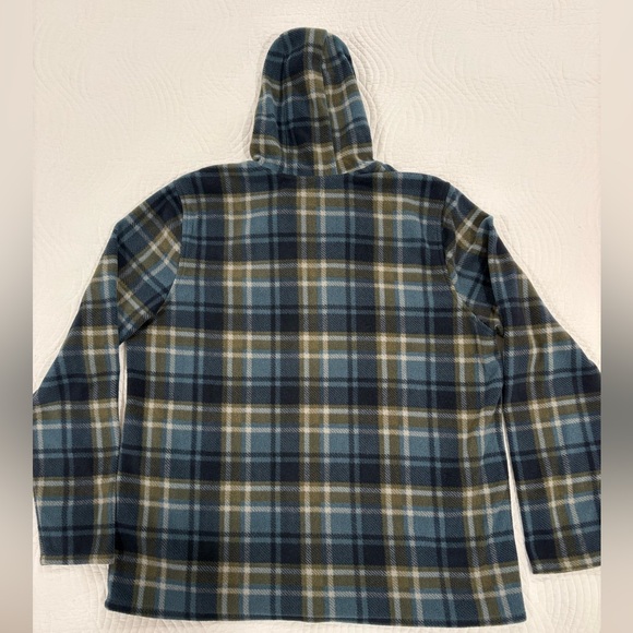 O'Neill Blue, Green and Tan Plaid Fleece Jacket/Hoodie - Picture 2 of 5